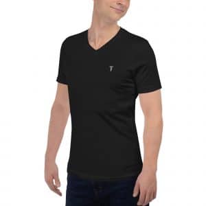 unisex short sleeve v neck t shirt
