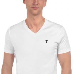 unisex short sleeve v neck t shirt
